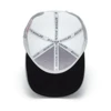 Image of a gray cap with white mesh back and dark gray Boston Whaler logo on front