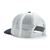 Image of a navy cap with white mesh back and white Boston Whaler logo on the front