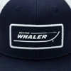 Image of a navy cap with white mesh back and white Boston Whaler logo on the front