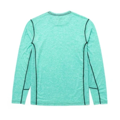 Image of a seafoam performance shirt with teal Boston Whaler logo