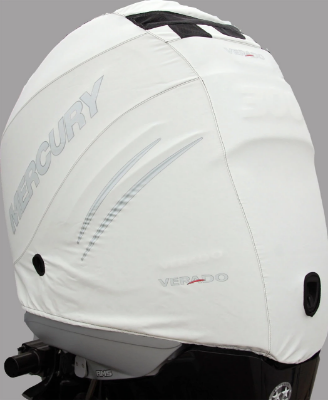 White Mercury Breathable Engine Cover - Verado 6cyl product image on white background	