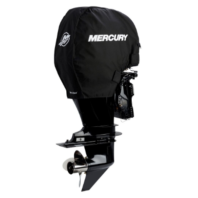 Black Mercury Tow-n-Stow Engine Cover - 40/50/60 HP product image with Mercury logo