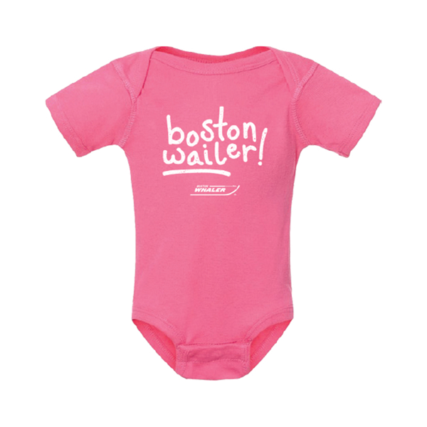 Pink Whailer Baby Onesie product image on white background