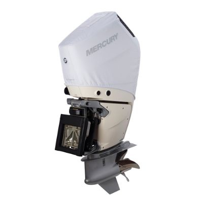 White Mercury Breathable Engine Cover - 350hp, V10 Product Image on white background