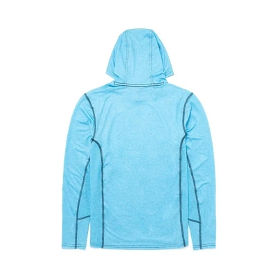 Columbia Blue Performance Hooded Long Sleeve Front Product Image on white background