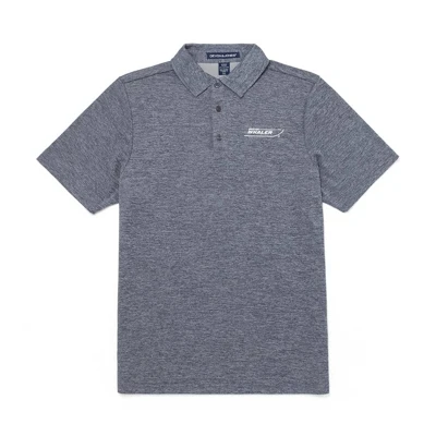 Image of a gray polo with white Boston Whaler logo