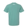 Image of a seafoam tee with blue Boston Whaler design	