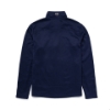 A navy blue performance fleece jacket with a full-length zipper, stand-up collar, and two front pockets. The Boston Whaler logo is embroidered on the left chest in white.