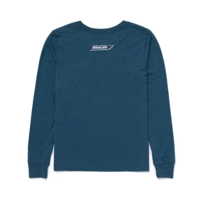 A teal long-sleeve t-shirt with a graphic of a fish jumping out of the water. The Boston Whaler logo and the year 1954 are printed below the fish.