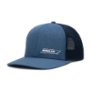 Image of the Navy Boston Whaler Mesh Trucker with white Boston Whaler logo on the left front