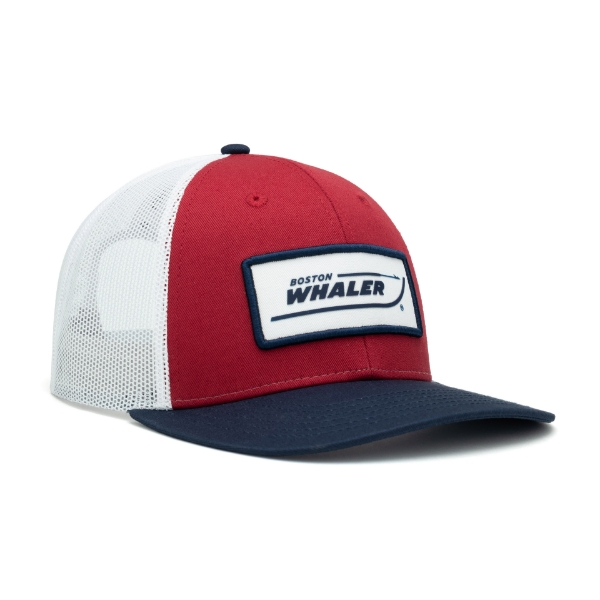 Right side image of the Boston Whaler Trucker Cap with Boston Whaler logo on the front