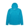 Image of the Light Blue Performance Hooded Long Sleeve with white Boston Whaler logo on the back