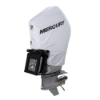 Image of the white Mercury Engine Cover - 200-300hp, 4.6L V8 with black Mercury logo