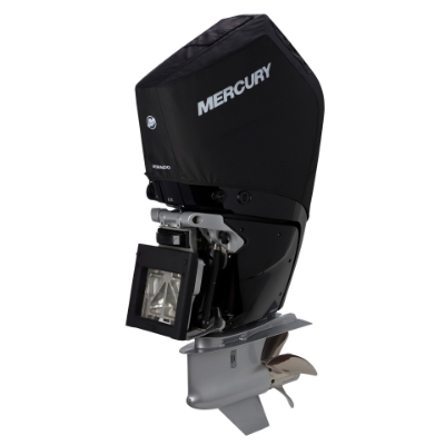 Front image of the Mercury 400hp 5.7L V10 (Black) Vented Splash Cover
