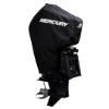 Image of the Black Mercury Tow-n-Stow Engine Cover - 175-225hp, 3.4L V6 2018-2024 with white Mercury logo