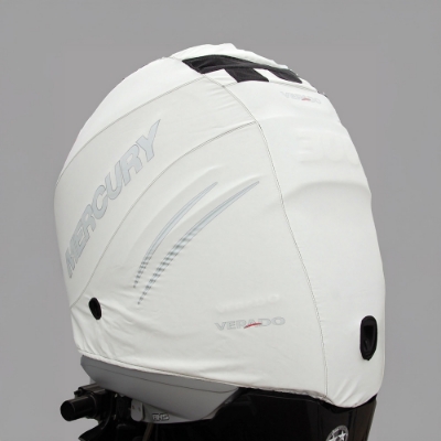 White Mercury Breathable Engine Cover - Verado 6cyl product image on white background