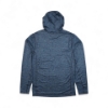 Back image of the blue Hooded Performance Shirt on white background