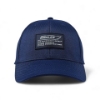 Front view of a navy performance baseball cap with a rectangular Boston Whaler patch centered on the crown.