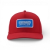Red mesh‑back trucker hat with a structured front and a blue-and-white Boston Whaler patch on the front panel.