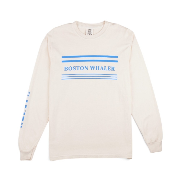 Signal Stripe Long Sleeve Tee with sleeve folded over showing nautical flag illustrations