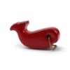 Red Whaler whale-shaped key float, side view close-up