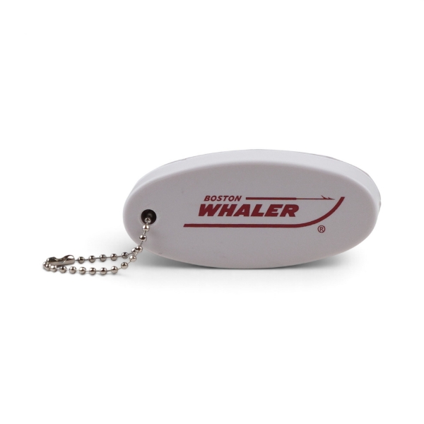 Boston Whaler Floating Keychain White shown from front