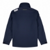 Back view of navy Helly Hansen Crew Hooded Jacket laid flat, showing HH logo at neckline