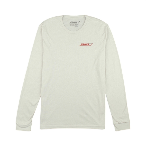 Front of Montauk Long Sleeve with Boston Whaler logo on front left chest