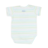 Back of striped onesie with Boston Whaler logo near neck